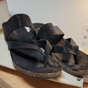 Pesaro Black Sparkle Sandals